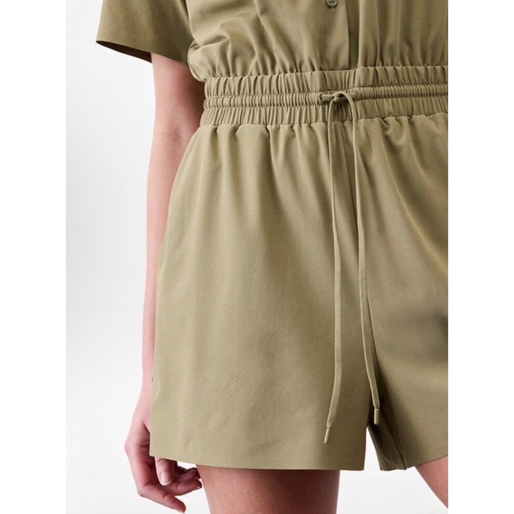Athleta Avenue Romper Womens Large Olive Branch New NWT - Picture 3 of 8